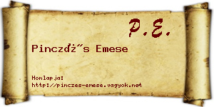 Pinczés Emese névjegykártya
