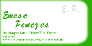 emese pinczes business card